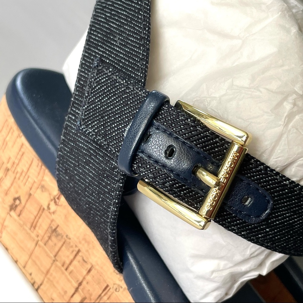 Michael Michael Kors Women's Marlon Platforms Sandals 40S0MAFS1D DK Denim PW19L - Picture 8 of 16